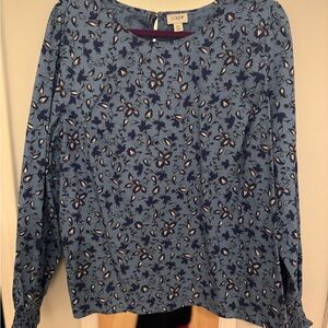 J. Crew Women's Navy Floral Blouse